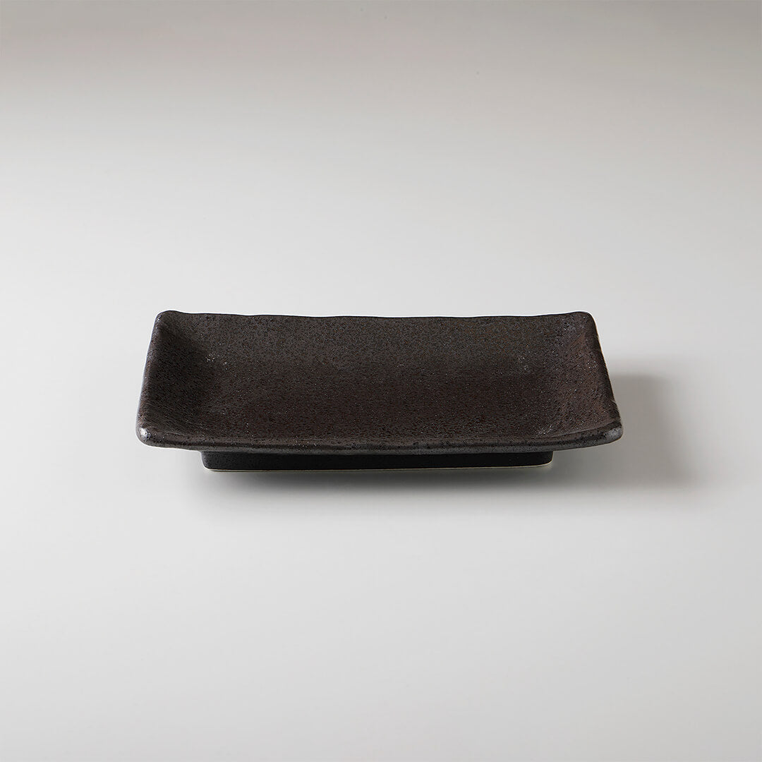 黒錆（抗菌釉） 焼物皿 [ 長角・長皿 ] 27x11.5x4cm