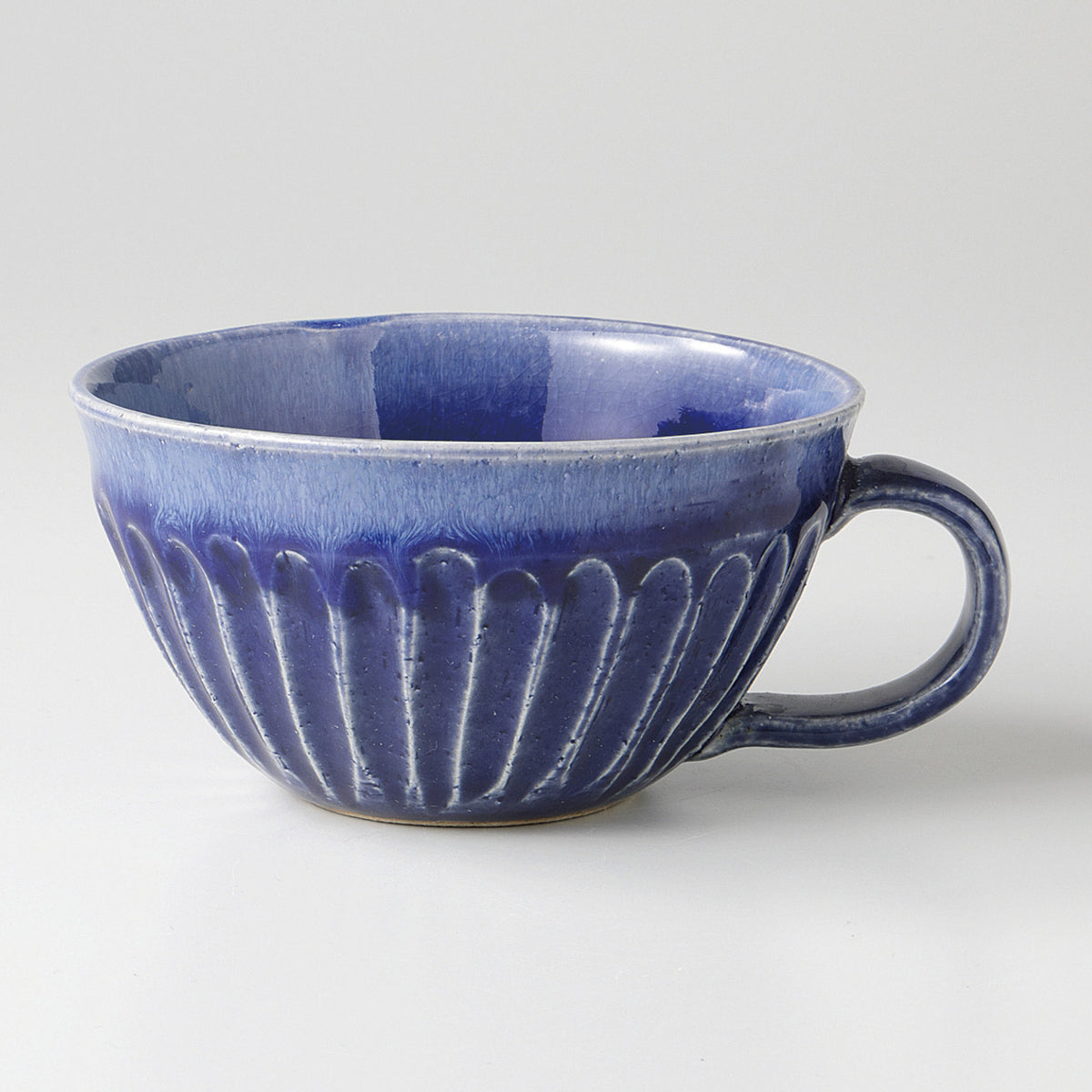 ルリ白流し 削ぎ丸スープカップ 14.3×12×6.5cm 350cc