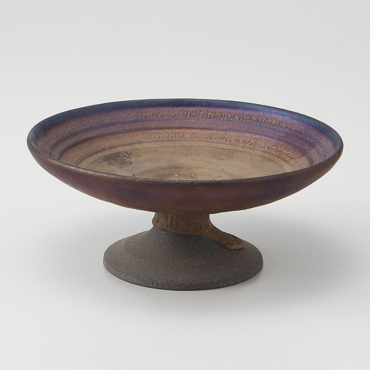 ゴールドブルー 高台皿 13.3×5.6cm