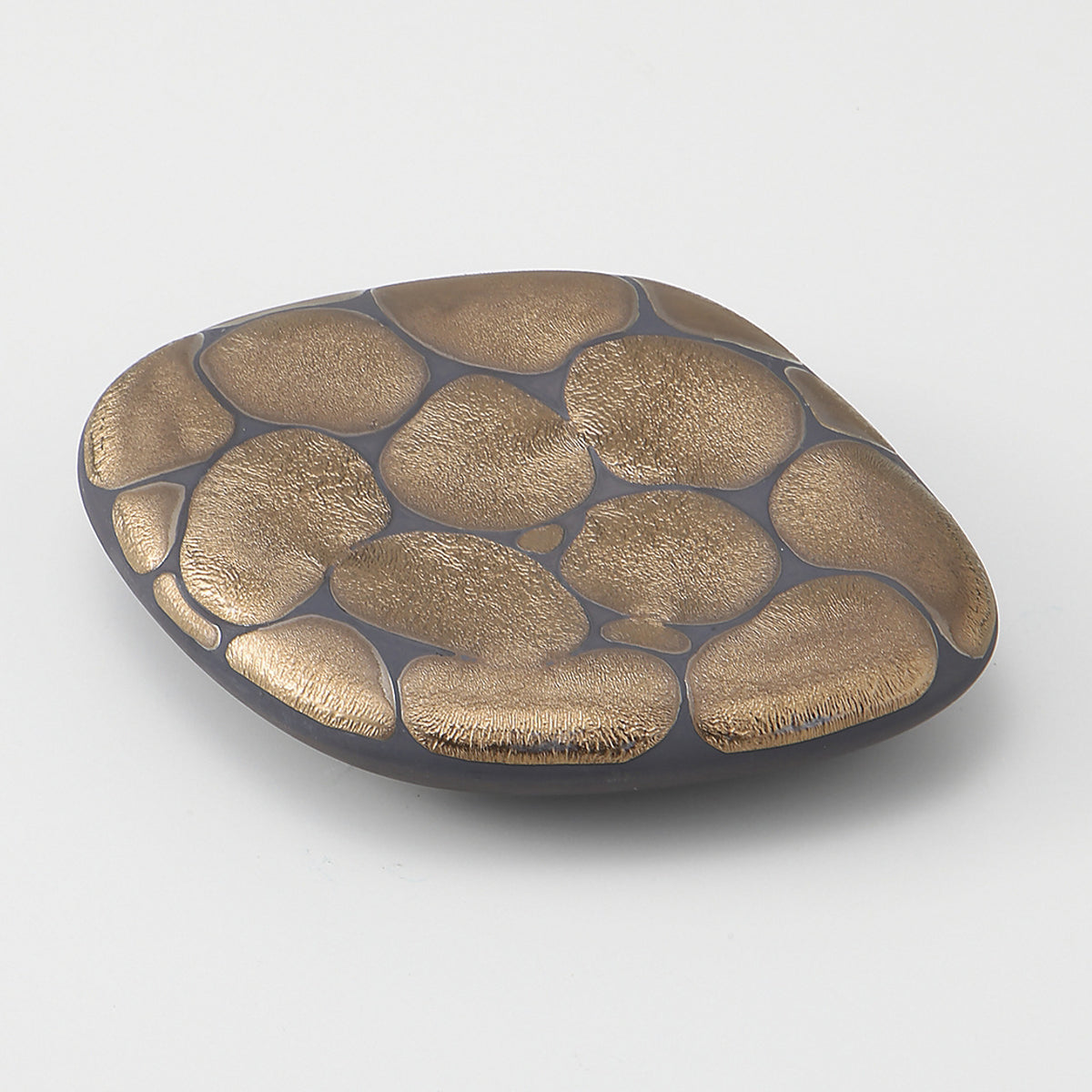 ゴールド波紋 変形台皿 12.5×9.8×2.5cm