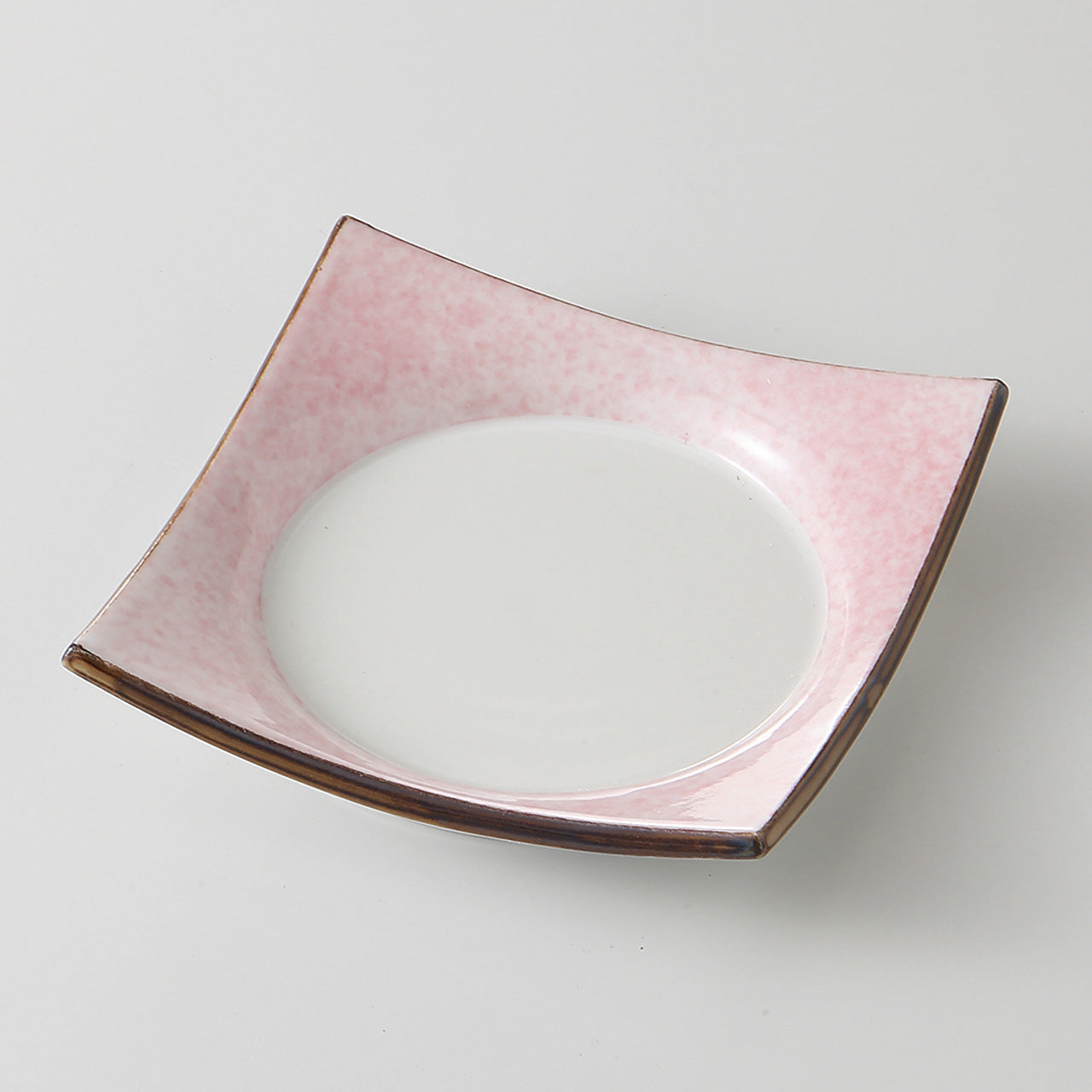 サビピンク吹 四方皿(大) 16.5×16.5×3.2cm