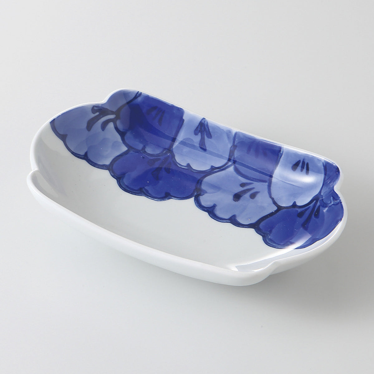 だみ花文 舟形向付 16.5×10.5×3.5cm