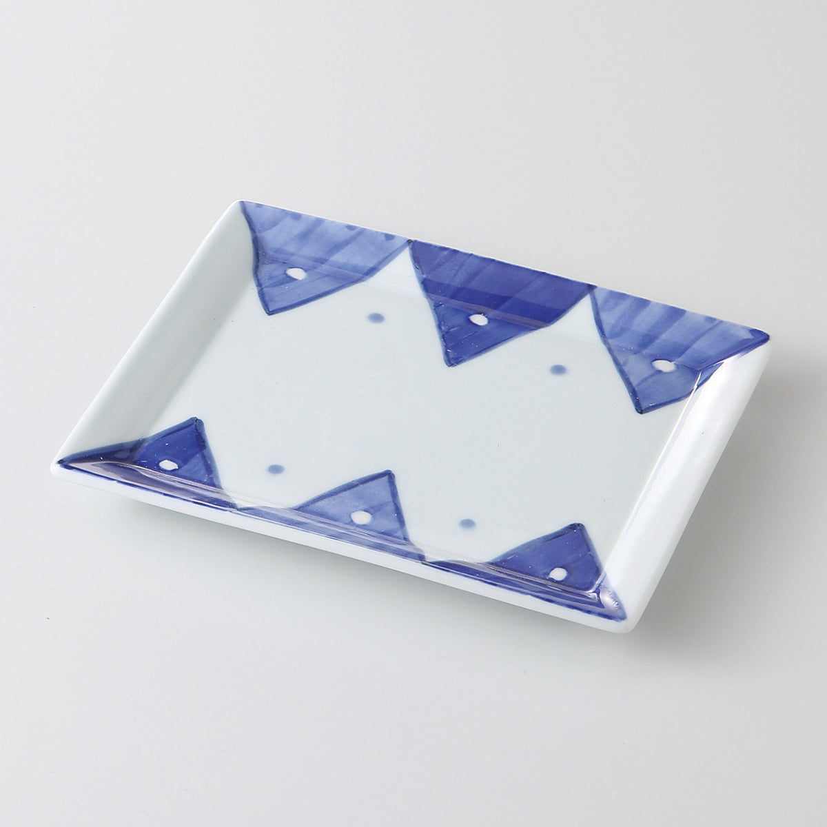 だみ鱗文 長角前菜皿 16.2×13×2cm