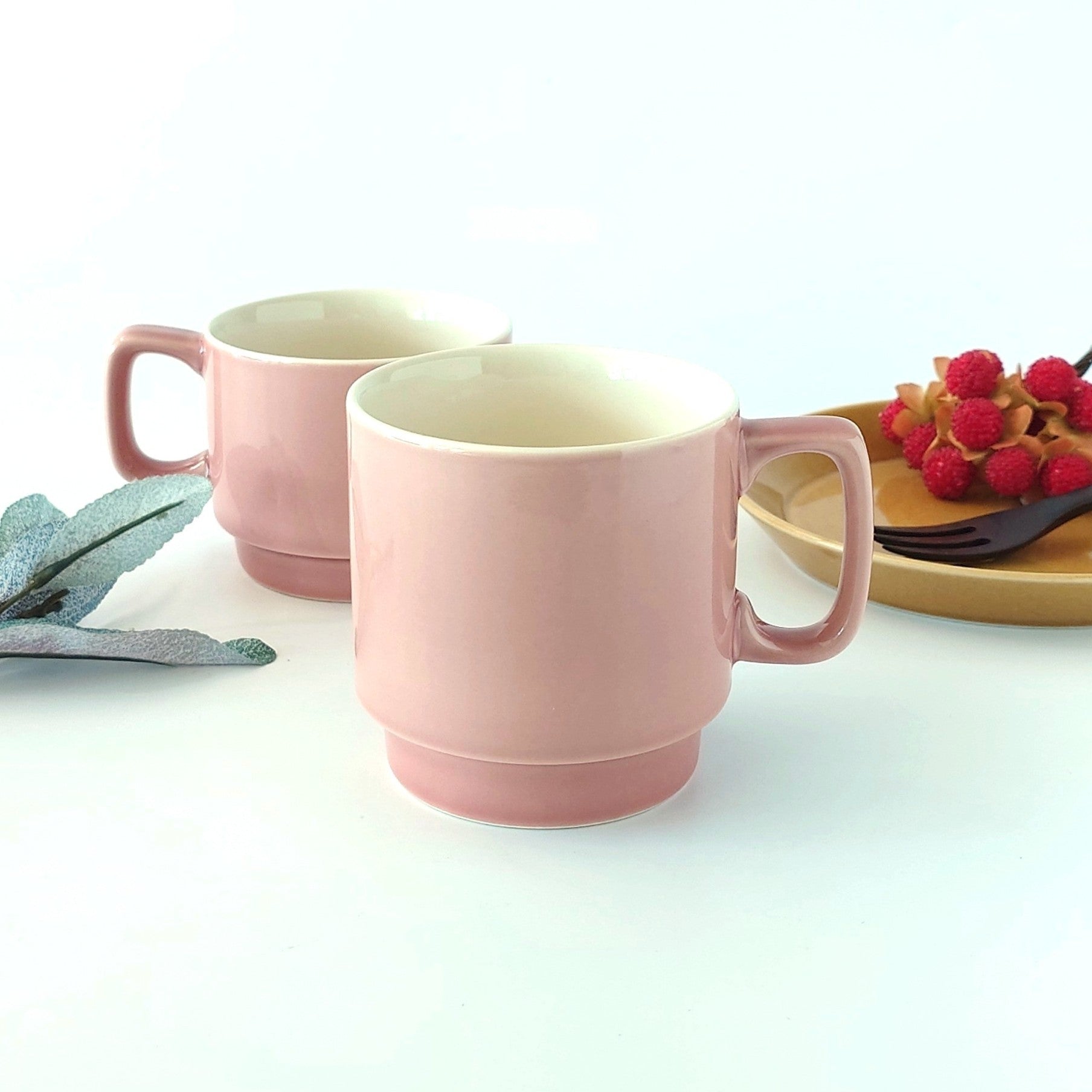 ピンク スタックマグカップ [ マグ・スープカップ ] 11.3x8.4x8.7cm 300cc