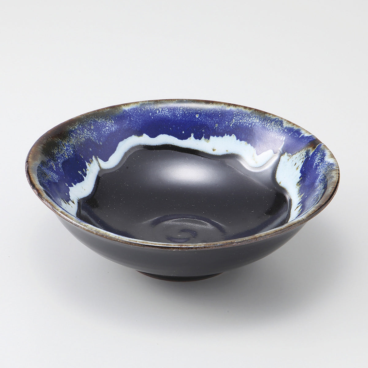ルリ窯変 たわみ中鉢 17.5×17.3×5.8cm