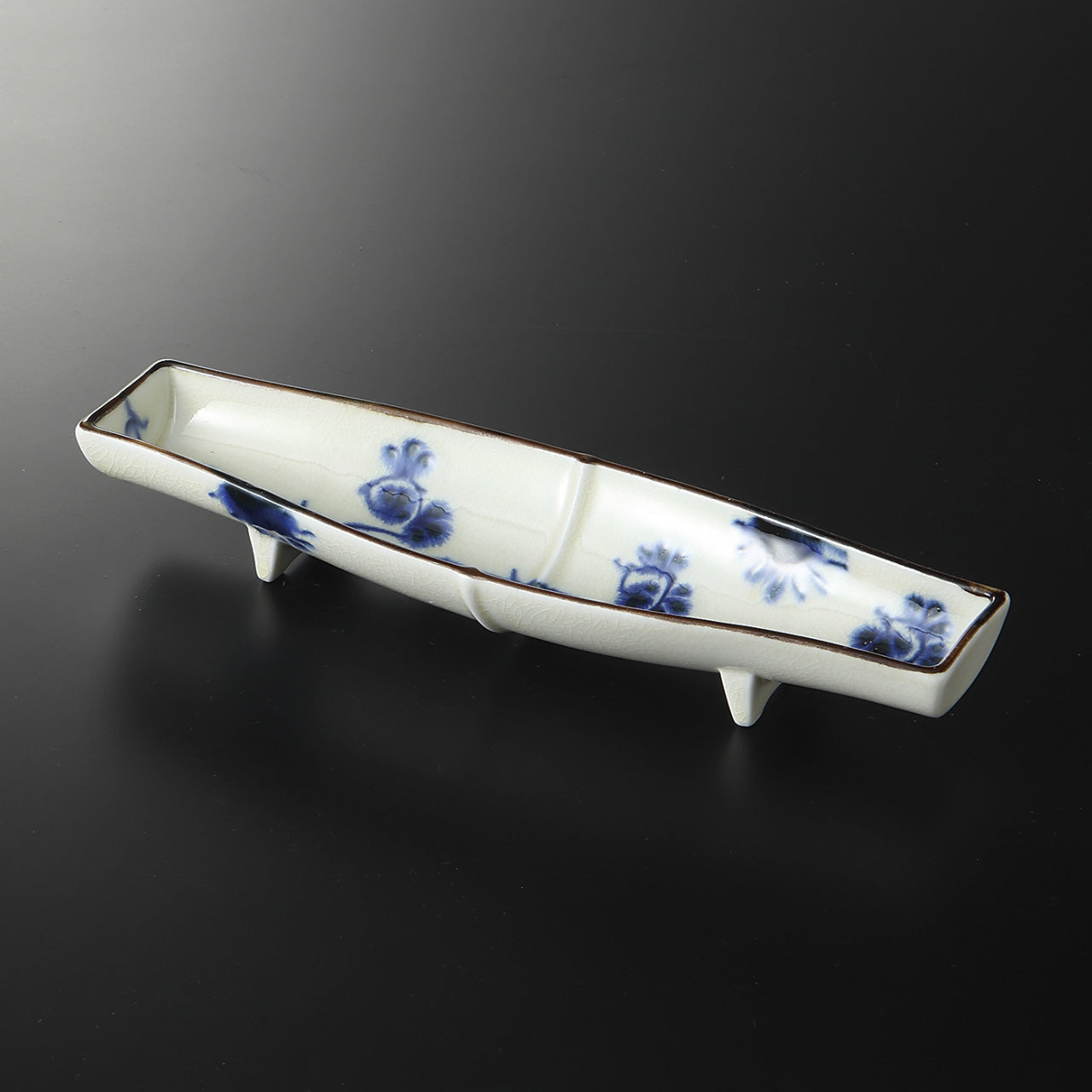 安南手 竹割長皿 26×7×3.7cm