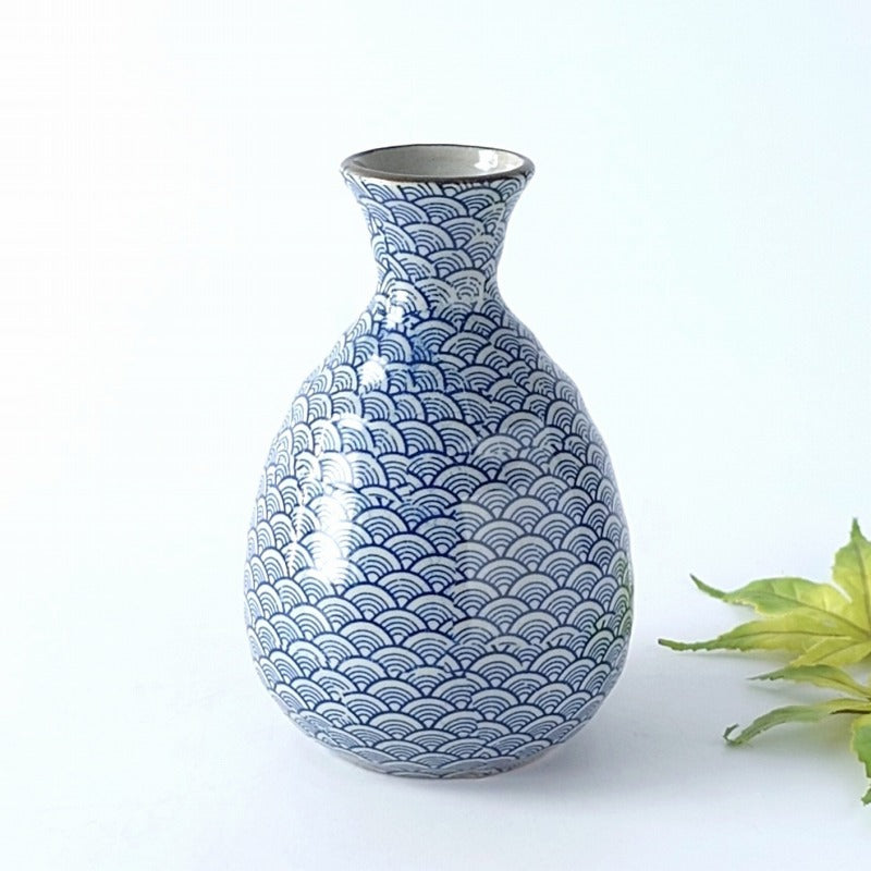 印判青海波 大徳利 [ 酒器・徳利・ぐい吞み ] 8.5×14cm 約420cc