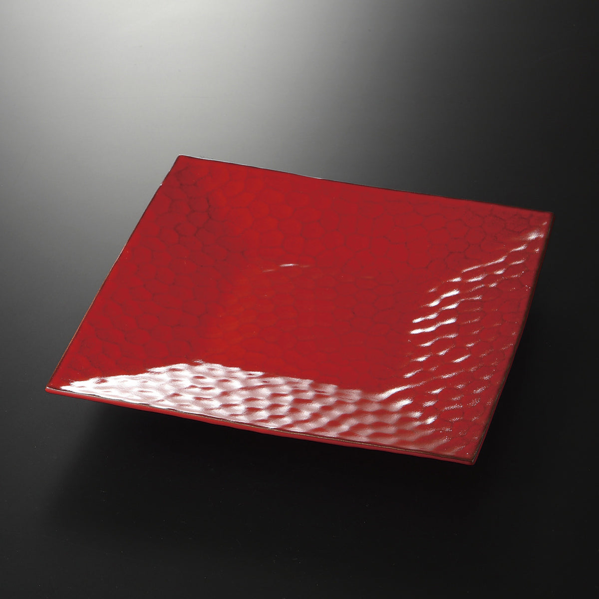 鎌倉彫レッド スクエア皿L 24.2×24×2.5cm