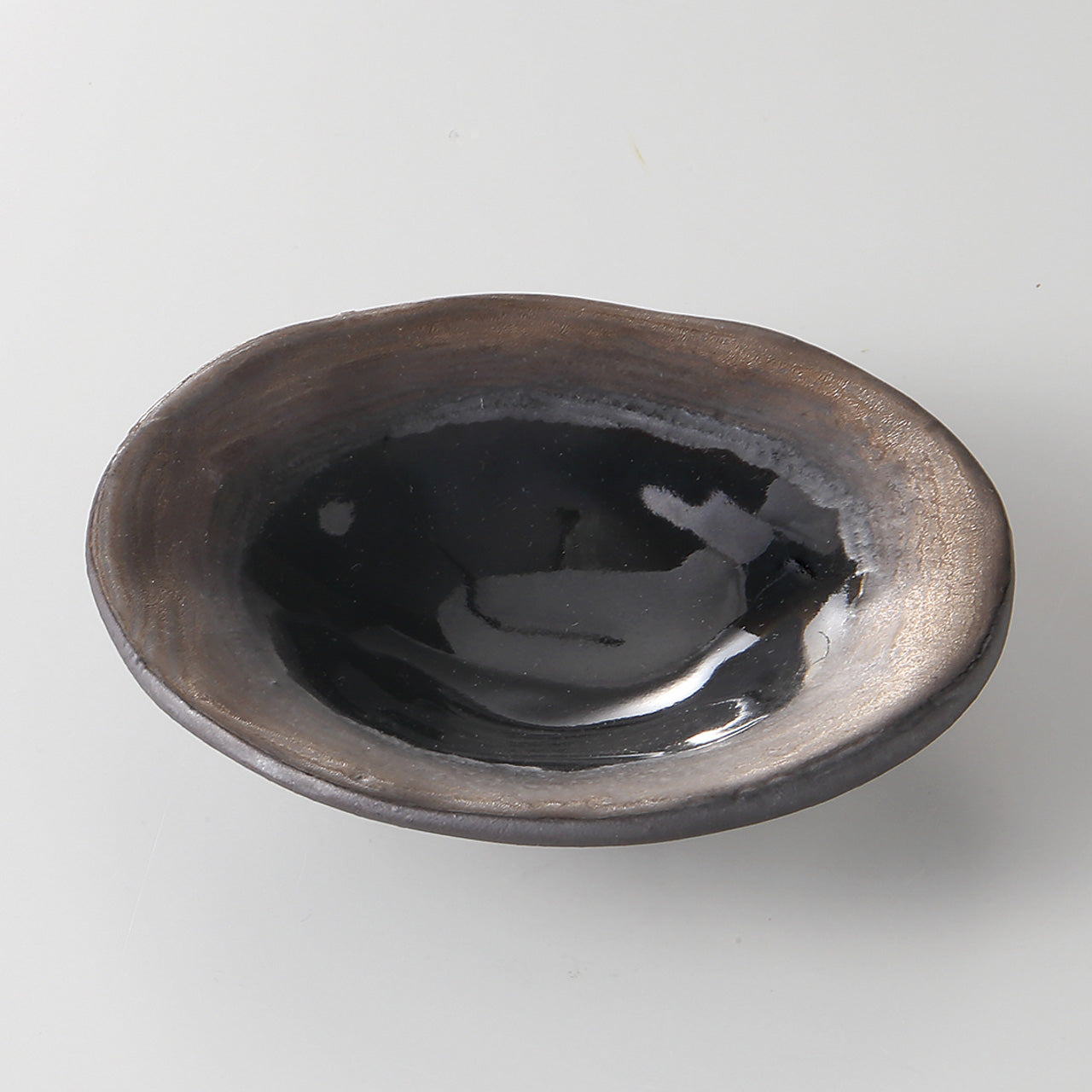 金彩天目 ストライプ4寸皿 12×11.5×3cm