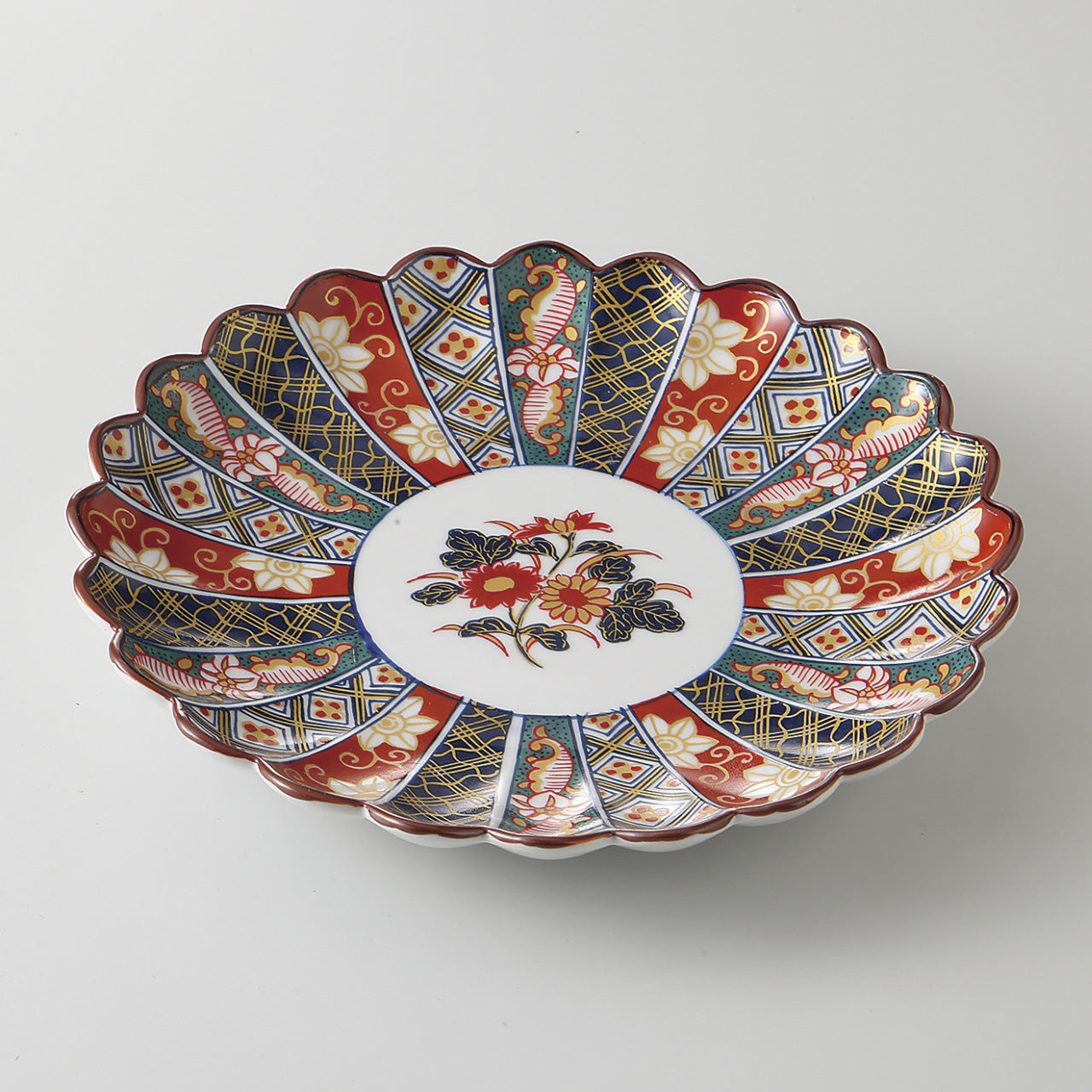 古伊万里 菊型5.0皿 16×2.7cm