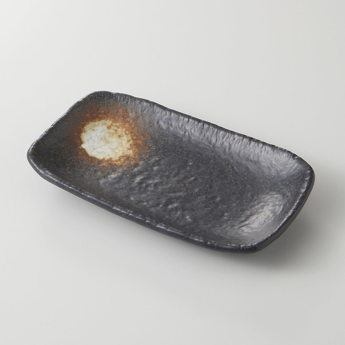 黒備前 6.0長角皿 17.7×12.2×2.4cm