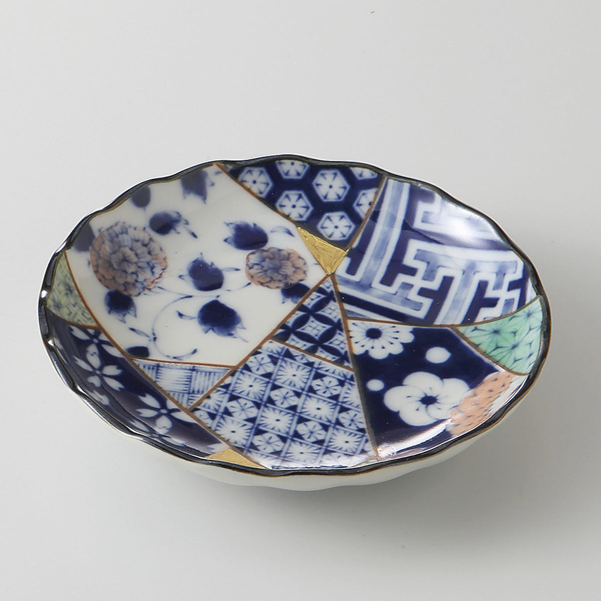 彩友禅 菊型5.0皿 16.3×3.5cm