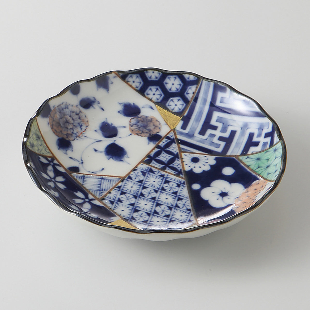 彩友禅 菊型8.0皿 23.3×4.3cm