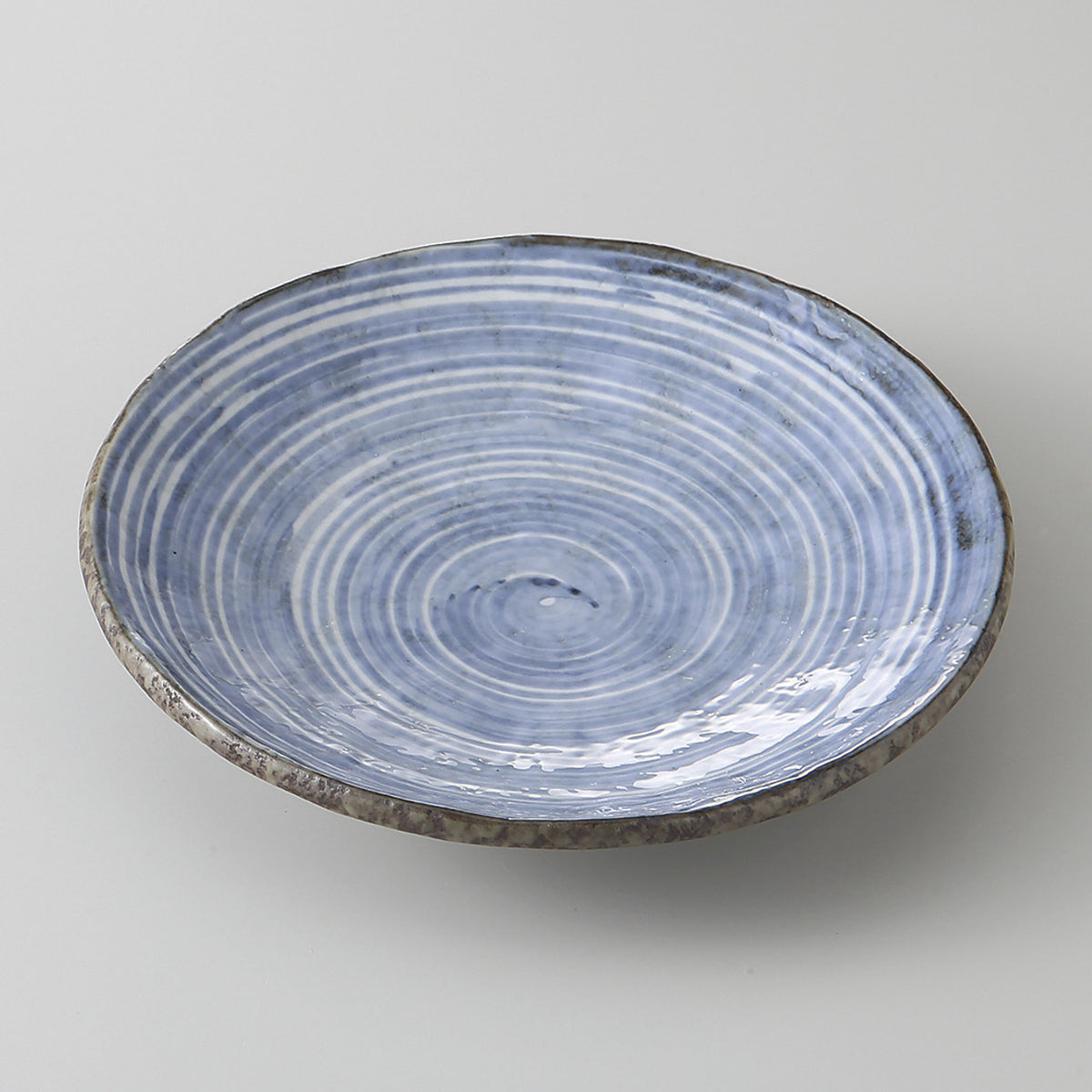 刷毛目岩清水 手捻り4.0皿 13.4×2.7cm