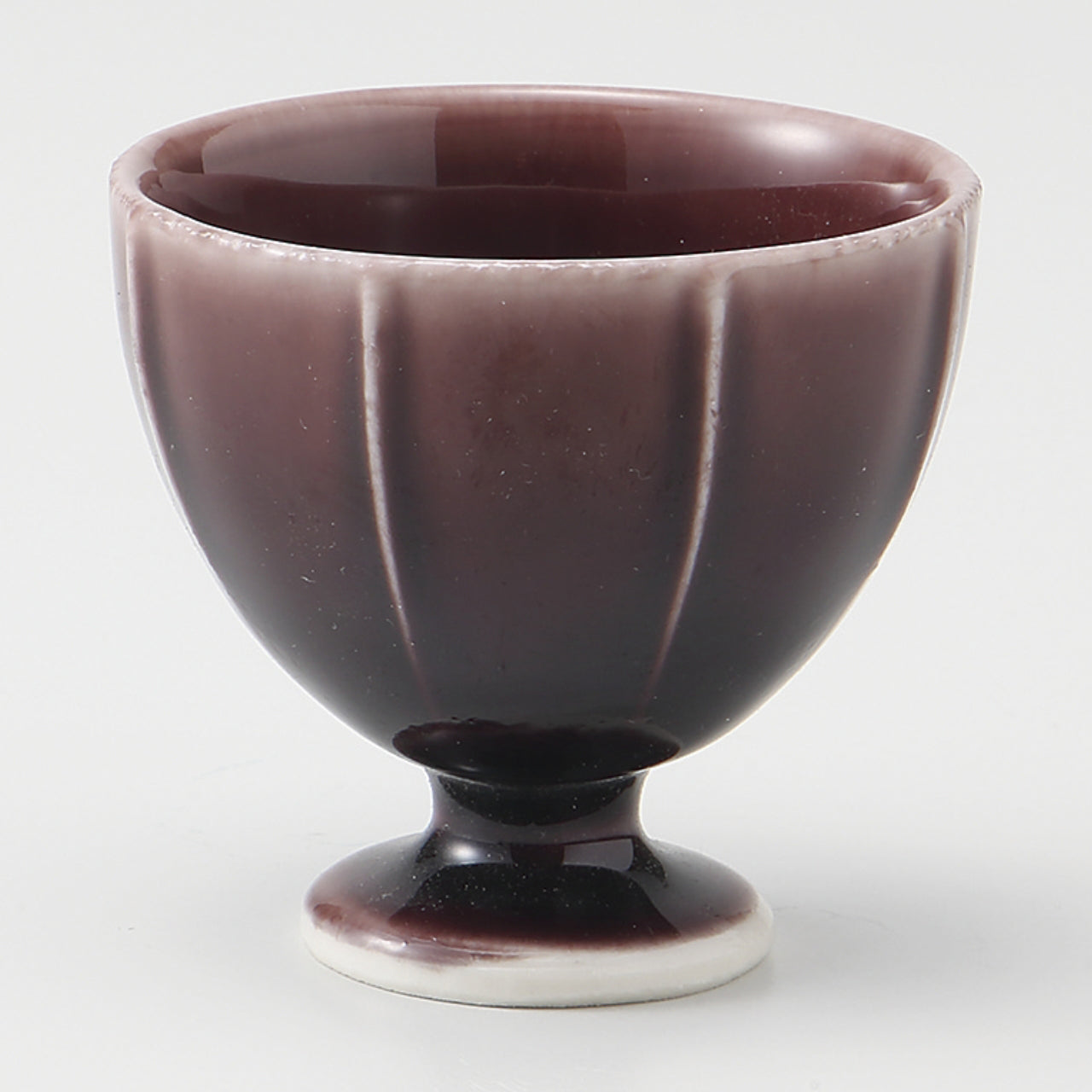 紫釉 筋文馬上杯 6×5.5cm