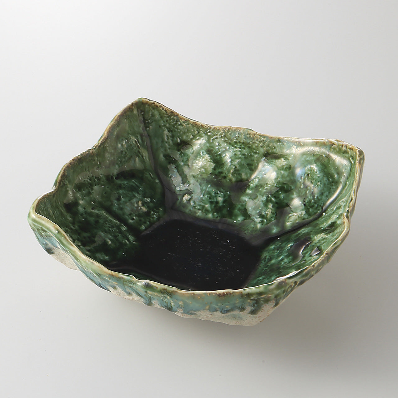 織部 たたき角鉢 17.5×17.5×6.2cm