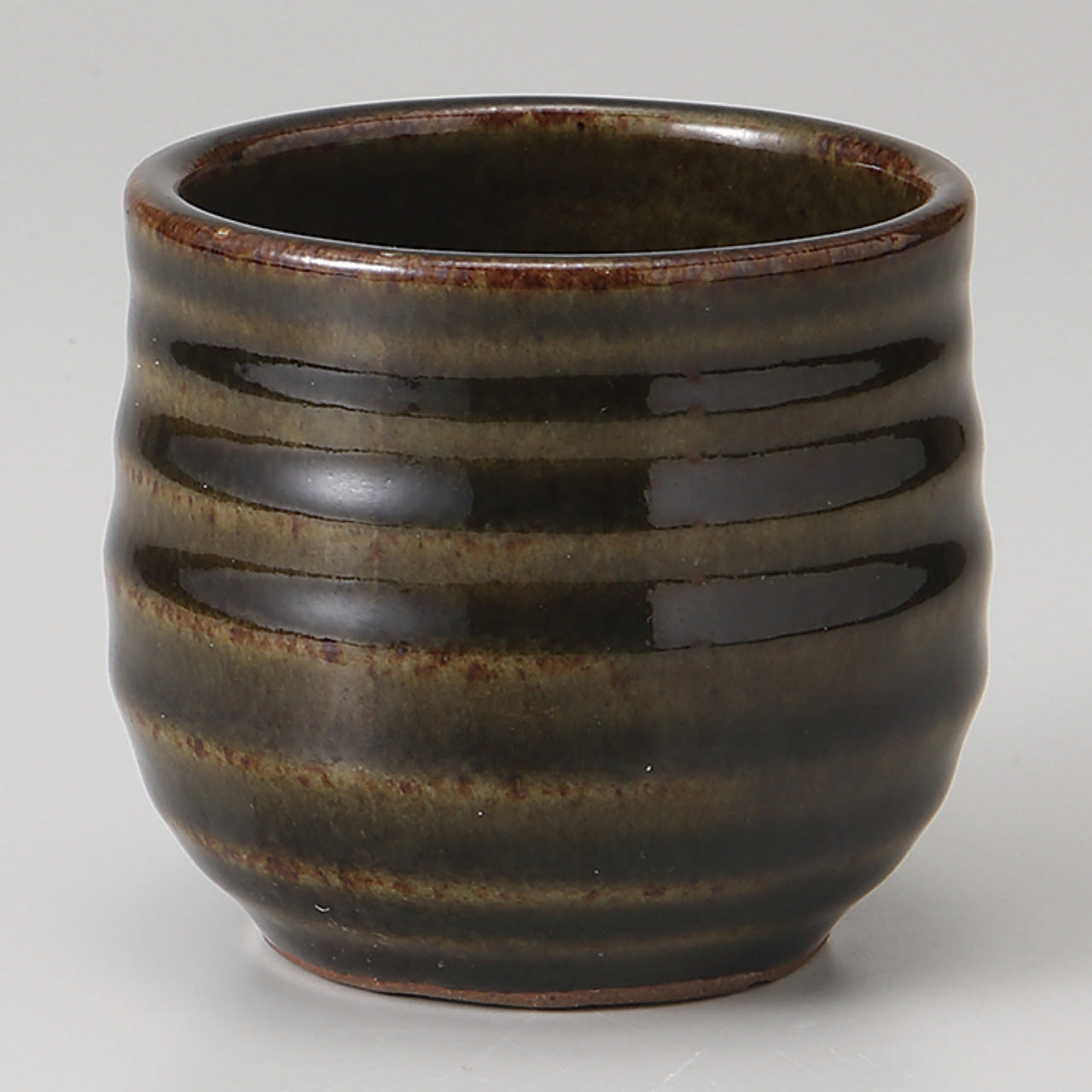 織部 玉湯呑 7×6.5cm