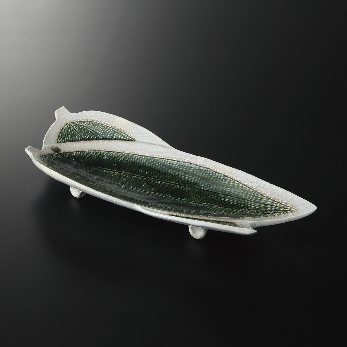 織部 笹重ね皿 29.2×9.8×3.5cm