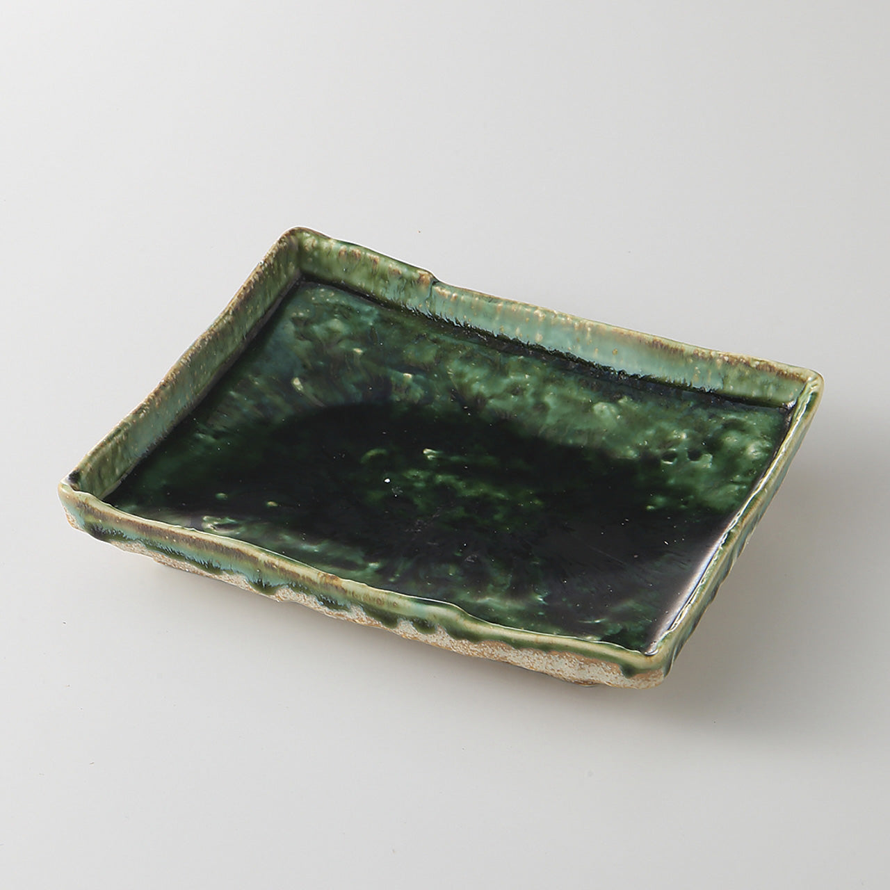 織部 切立長角皿 16.5×14×3.3cm