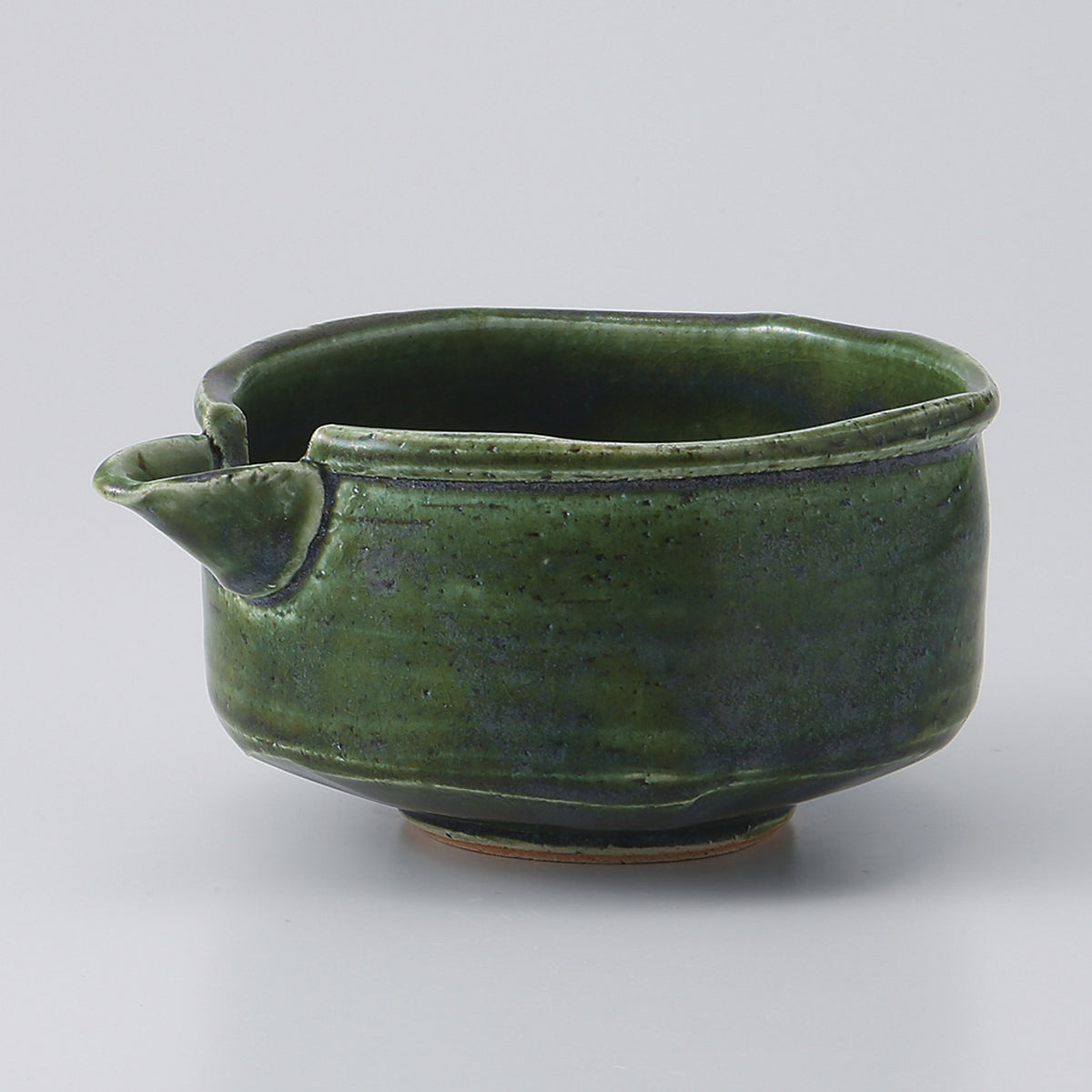 織部 片口抹茶碗 14.3×11.7×7.2cm