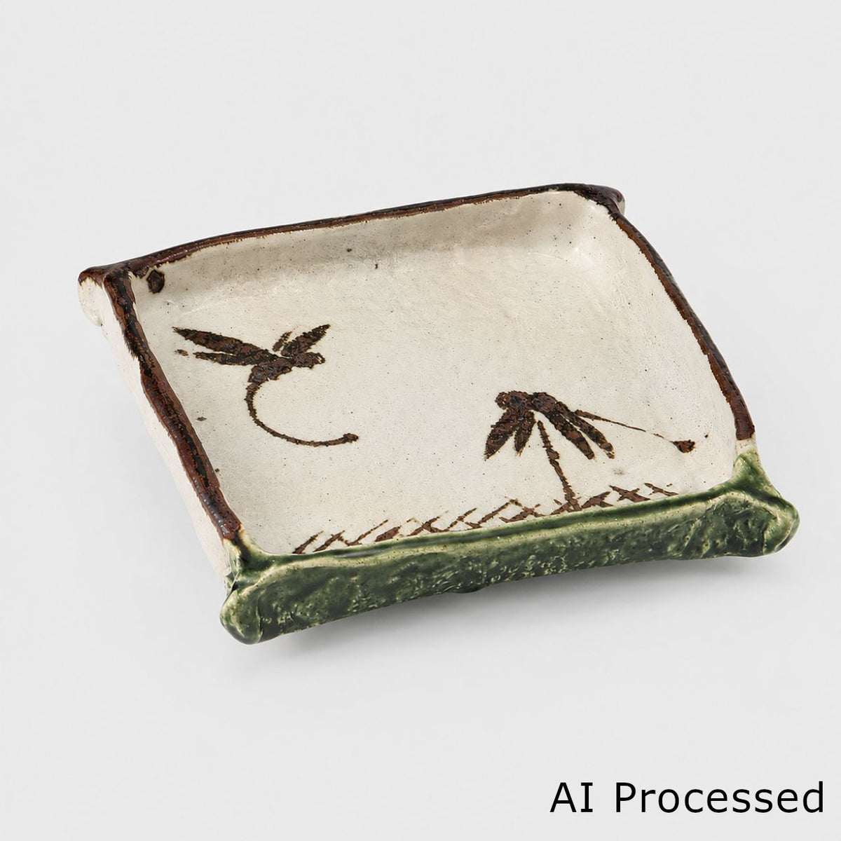 織部蜻蛉 四方鉢(小) 24×16.8×3.7cm