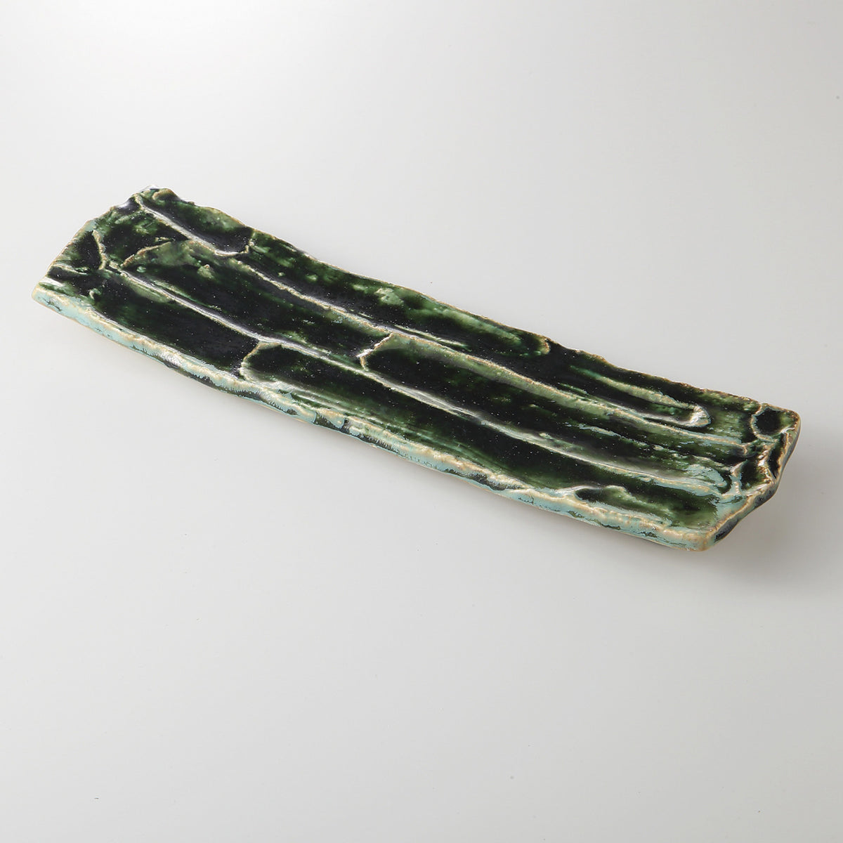 織部塗分 長皿 37.5×11.3×2.8cm