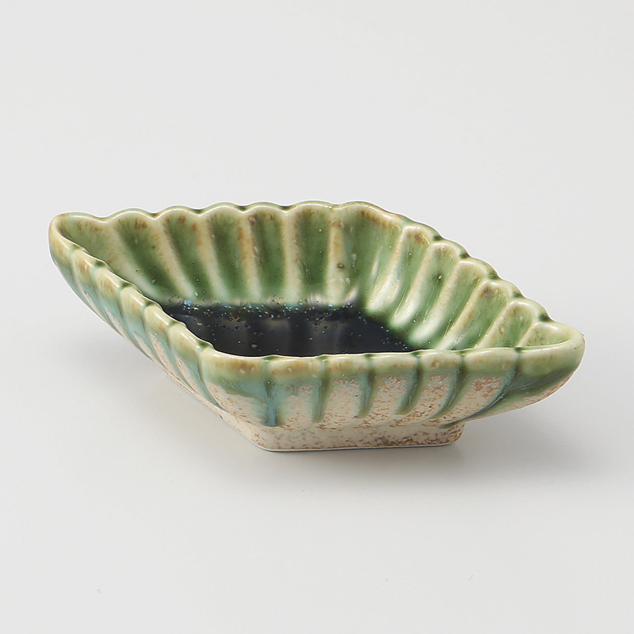 織部塗分 菱形小付 11.2×6.9×2.8cm