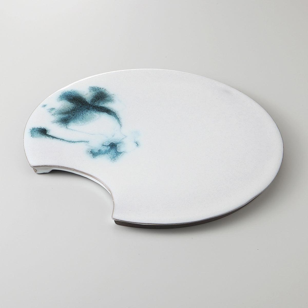 水流し 丸半月皿 25.7×21.3×1.3cm