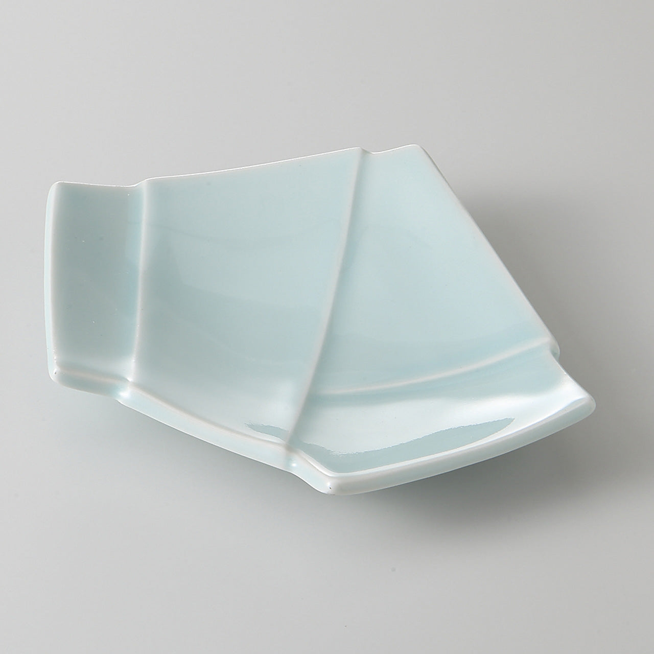 青白 結び型銘々皿 18×13×2.5cm