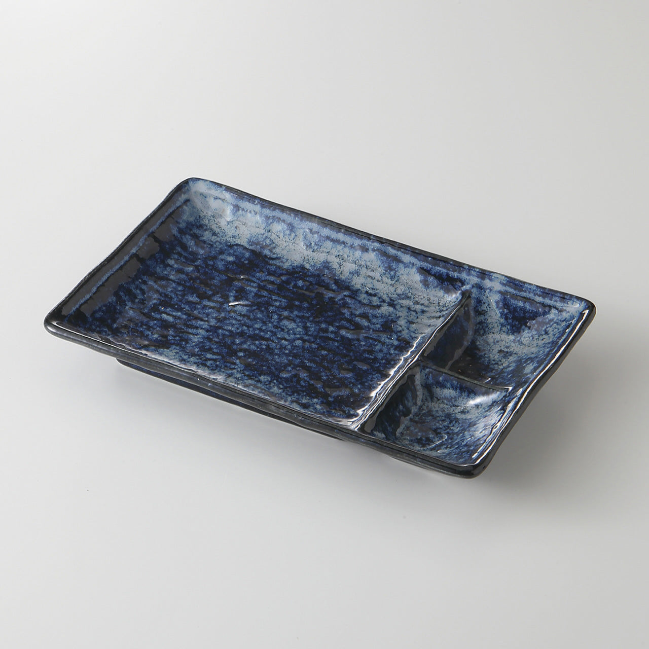 青粉引 仕切付長角皿 21.2×13.3×2.9cm