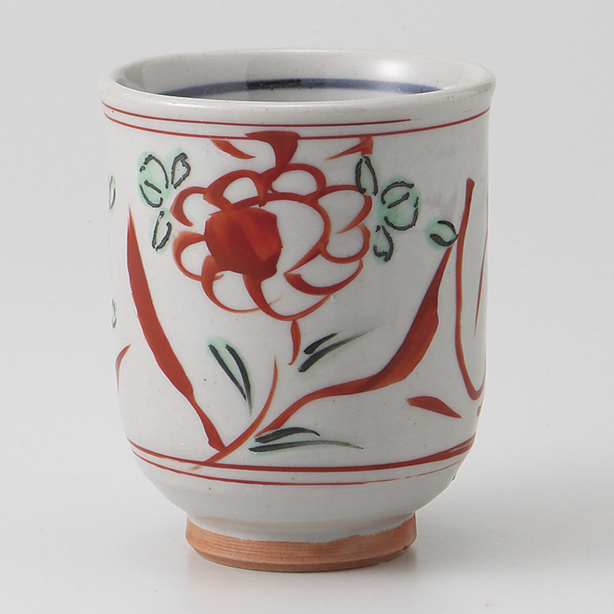 赤絵小花 長湯呑 6.7×8.2cm