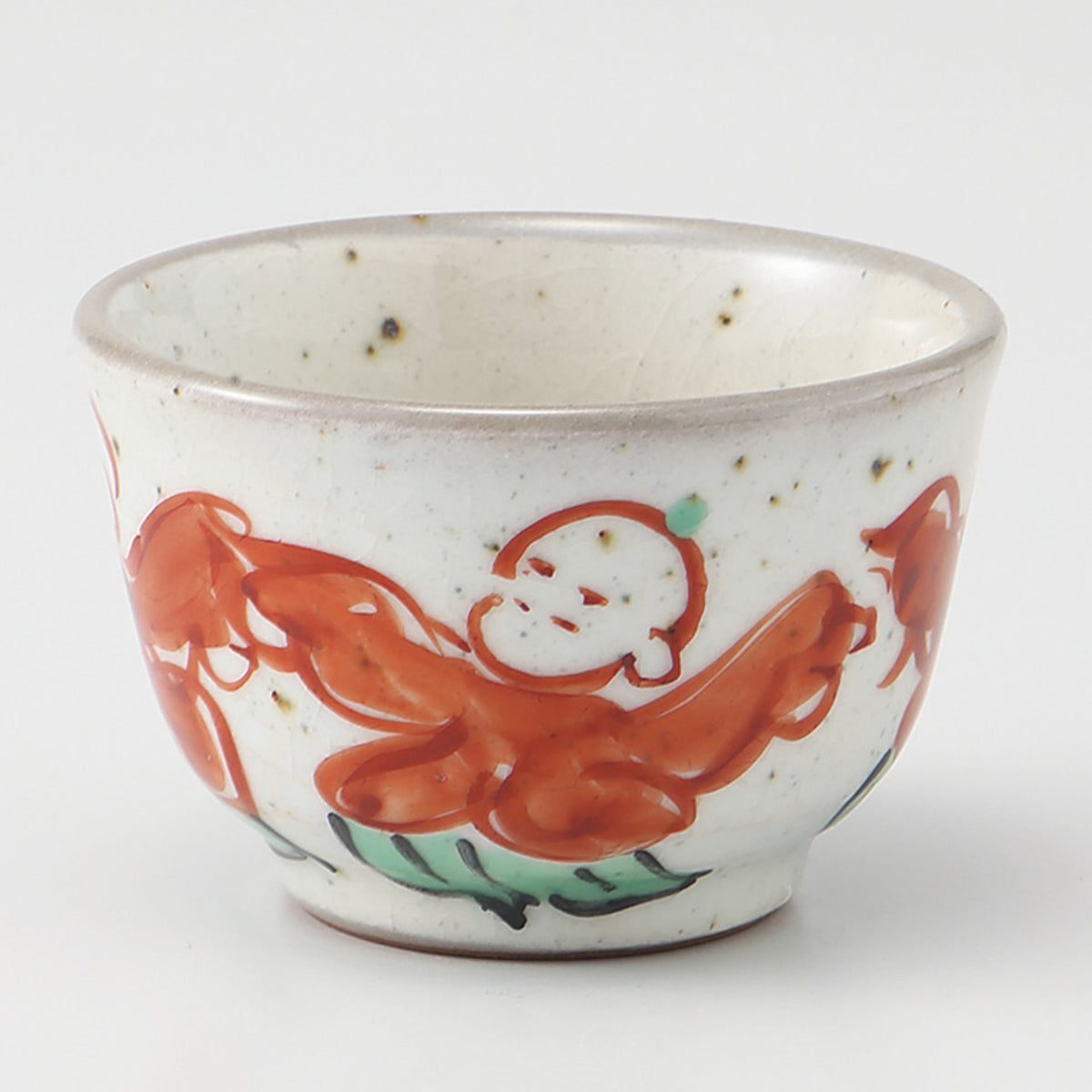 赤絵唐子 ぐい呑 6.4×4.2cm 60cc