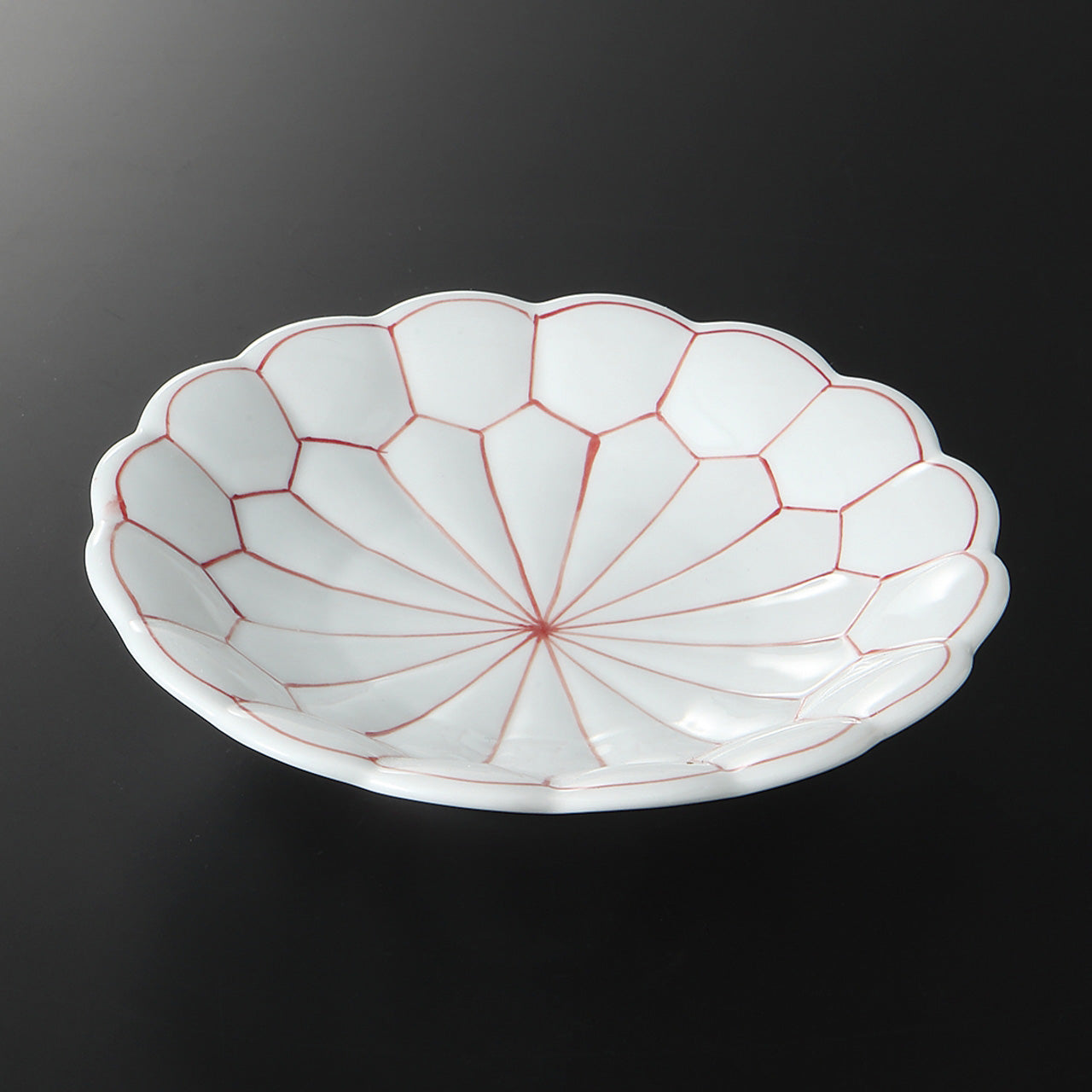 赤呉須亀甲 輪花6.0皿 26×7×3.9cm