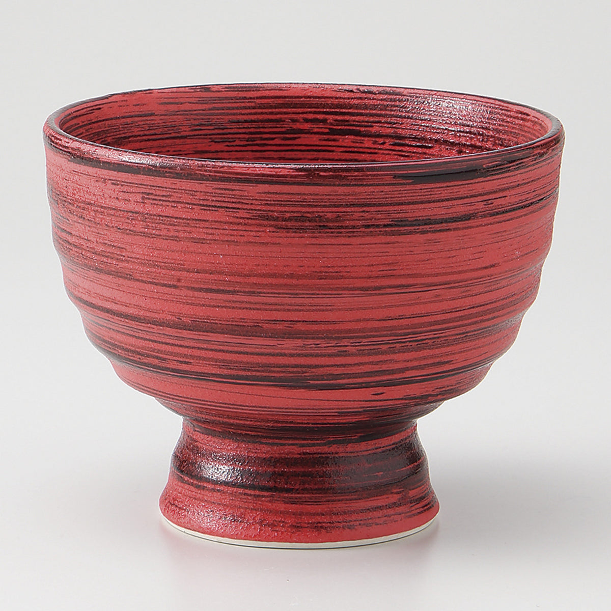 赤釉黒刷毛 高台碗 13.5×11cm