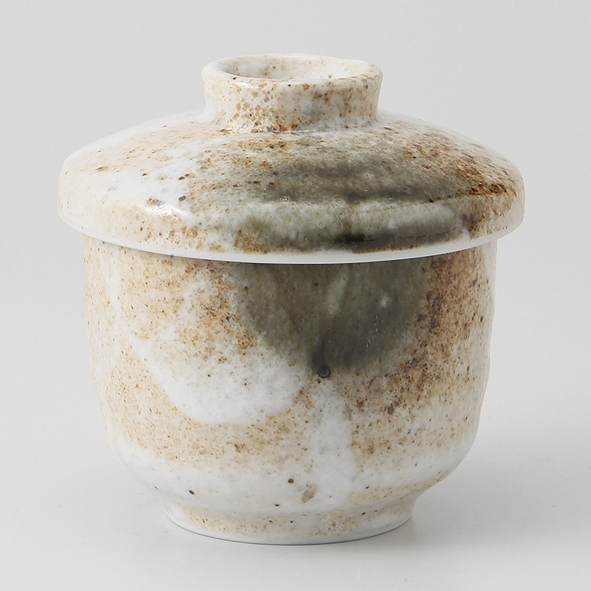雪志野 むし碗(大) 8.2×7cm
