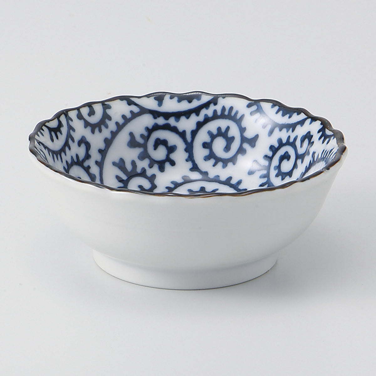 染タコ唐草 3.0波渕鉢 9×3.5cm