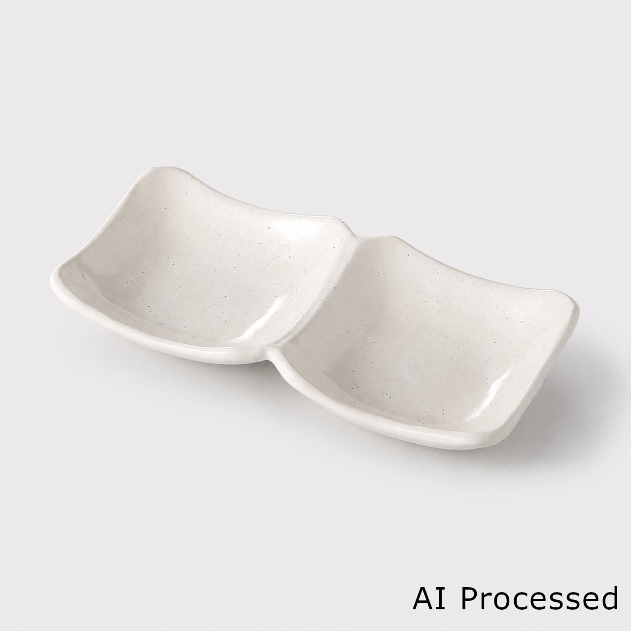 白粉引 隅切2品皿 17.3×8.6×2.6cm