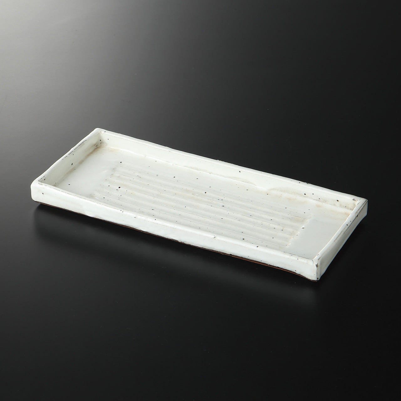 粉引 切立付出皿 26.5×11×2.1cm