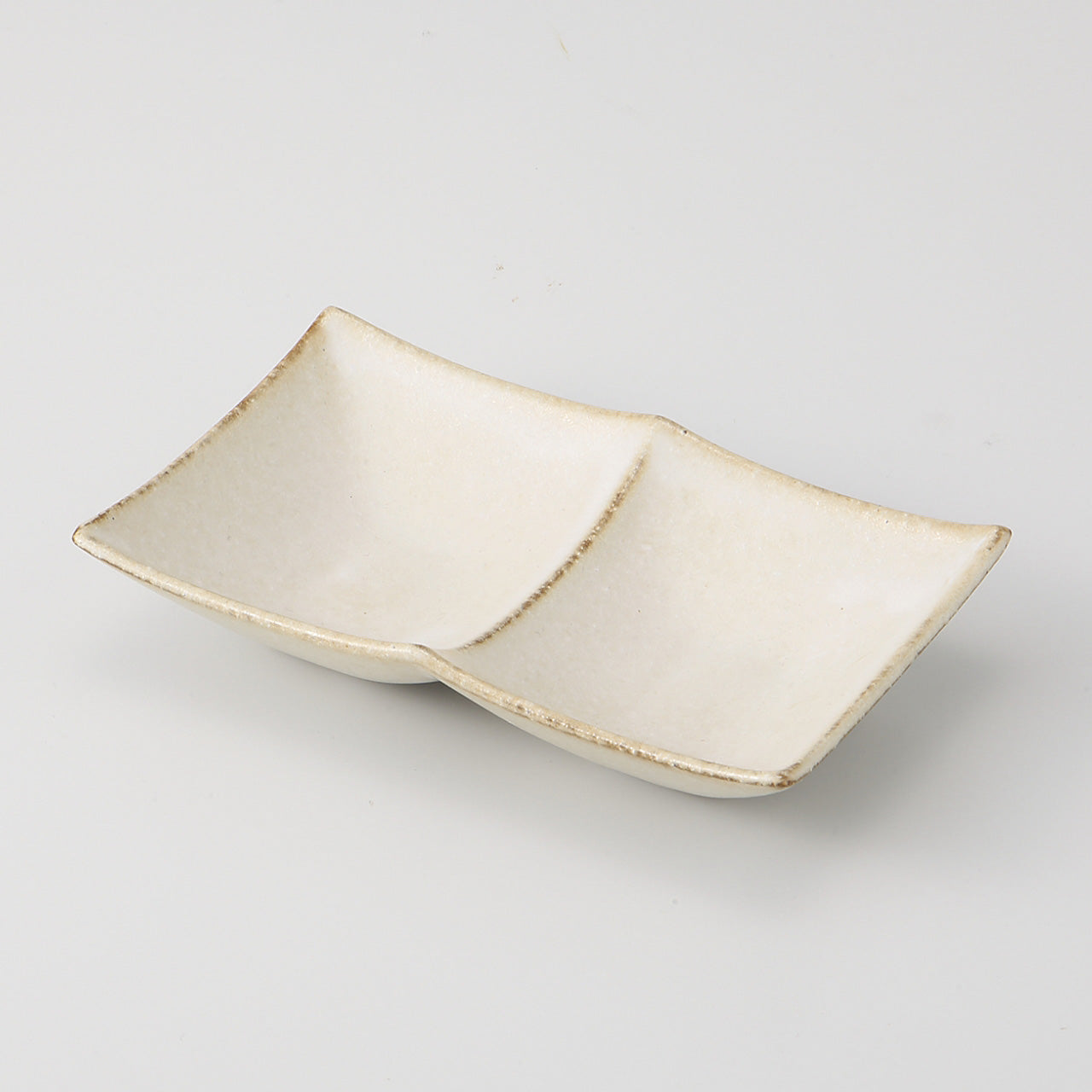 粉引白 仕切皿 14×8.6×3.8cm