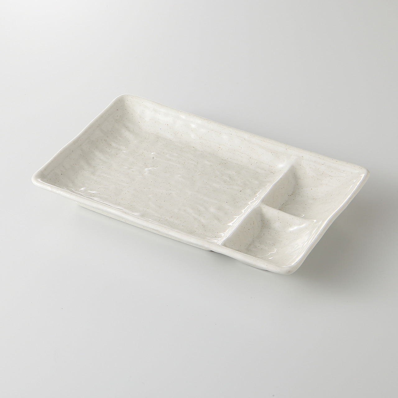 粉引釉 仕切付長角皿 21.2×13.3×2.9cm