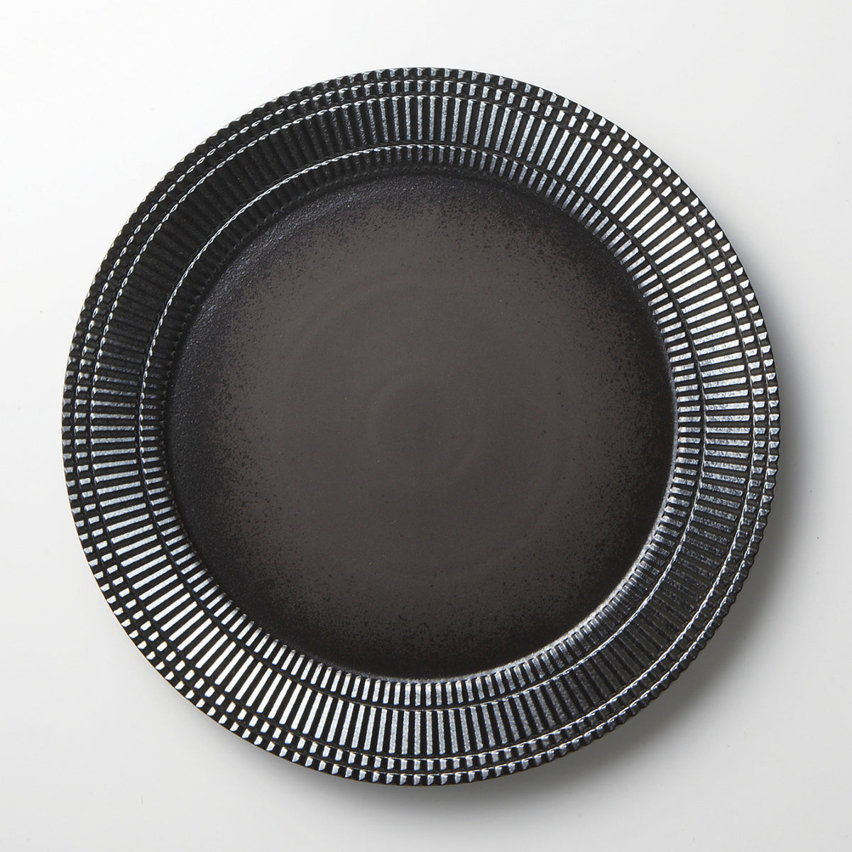 放射紋シルバー リムプレートL 29.8×2.1cm