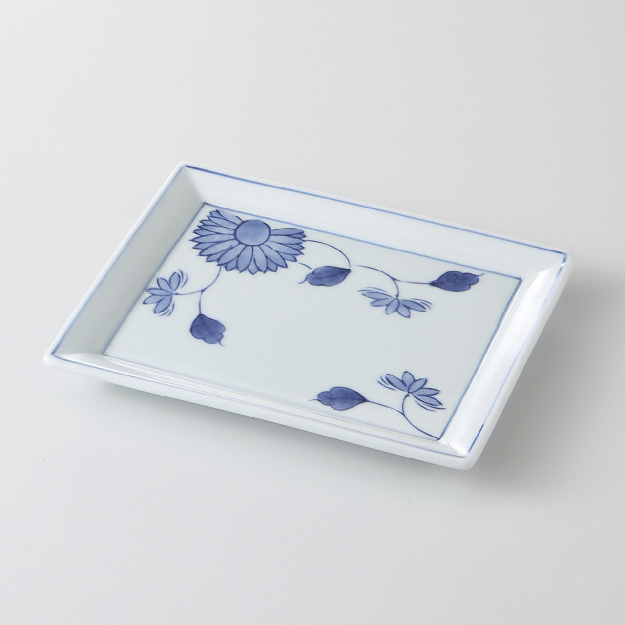 野草花 長角前菜皿 16.2×13×2cm