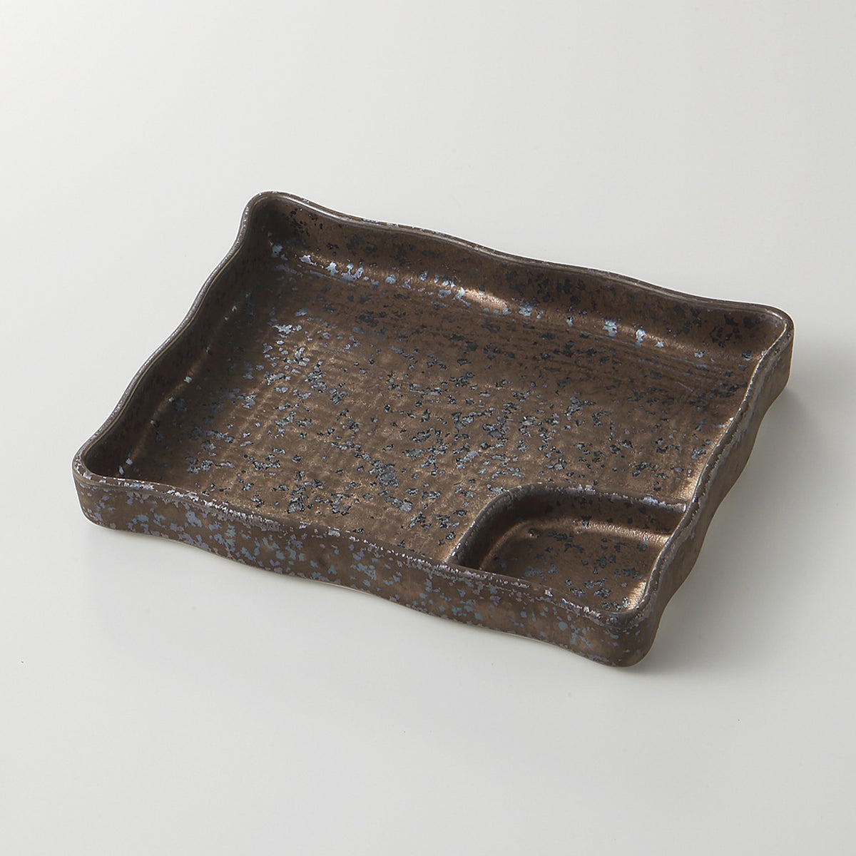 熔岩流 仕切皿 17.5×14×2.5cm