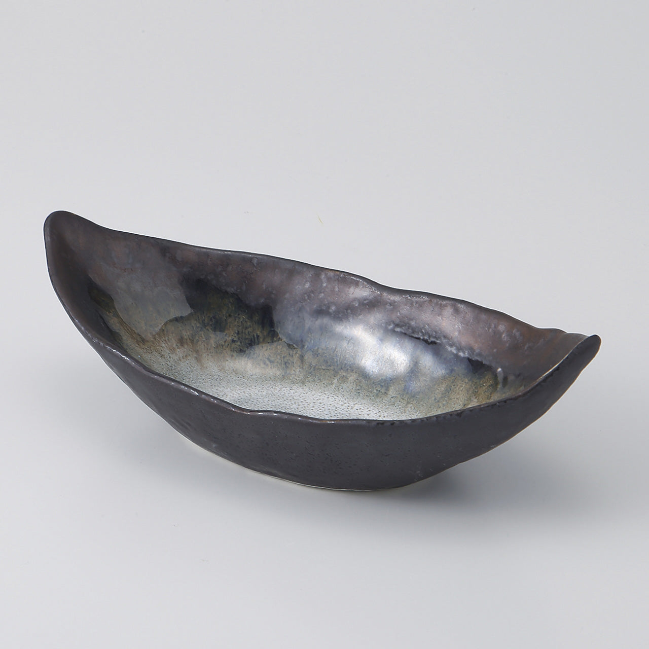 窯変金彩 舟形小鉢 20.3×9.7×6cm