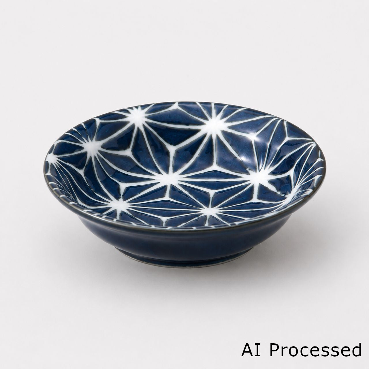麻の葉(藍) 薬味皿 8.7×2.4cm
