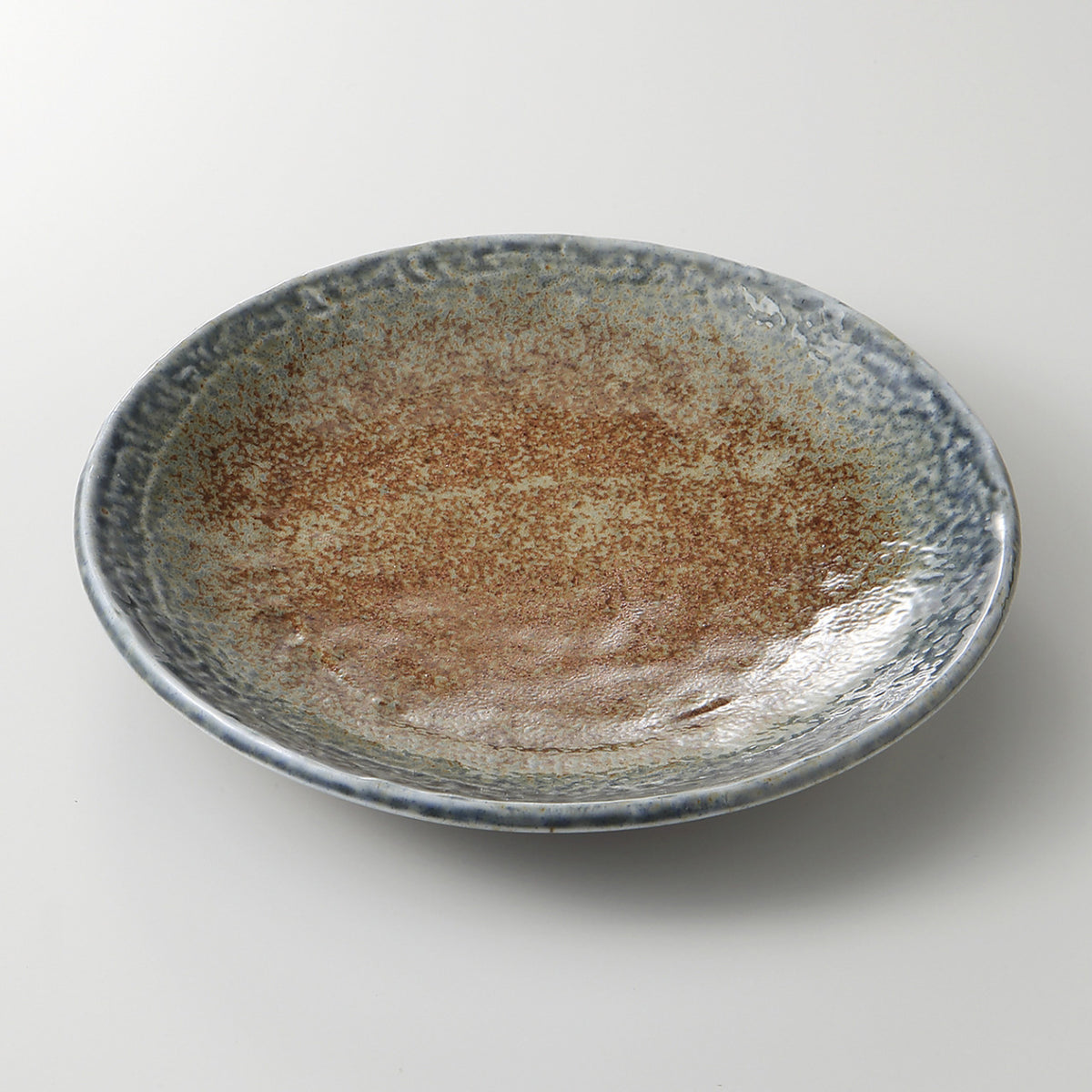 藍流し 手捻り8.0皿 24.2×3.5cm