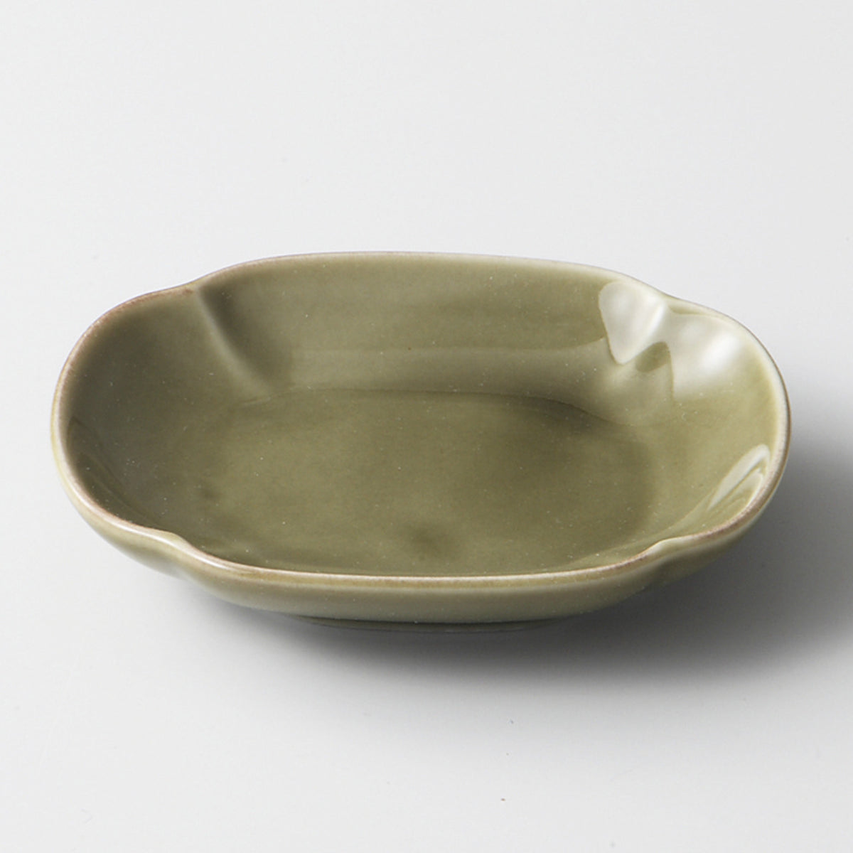 緑釉 木瓜小皿 8.8×7.5×1.6cm