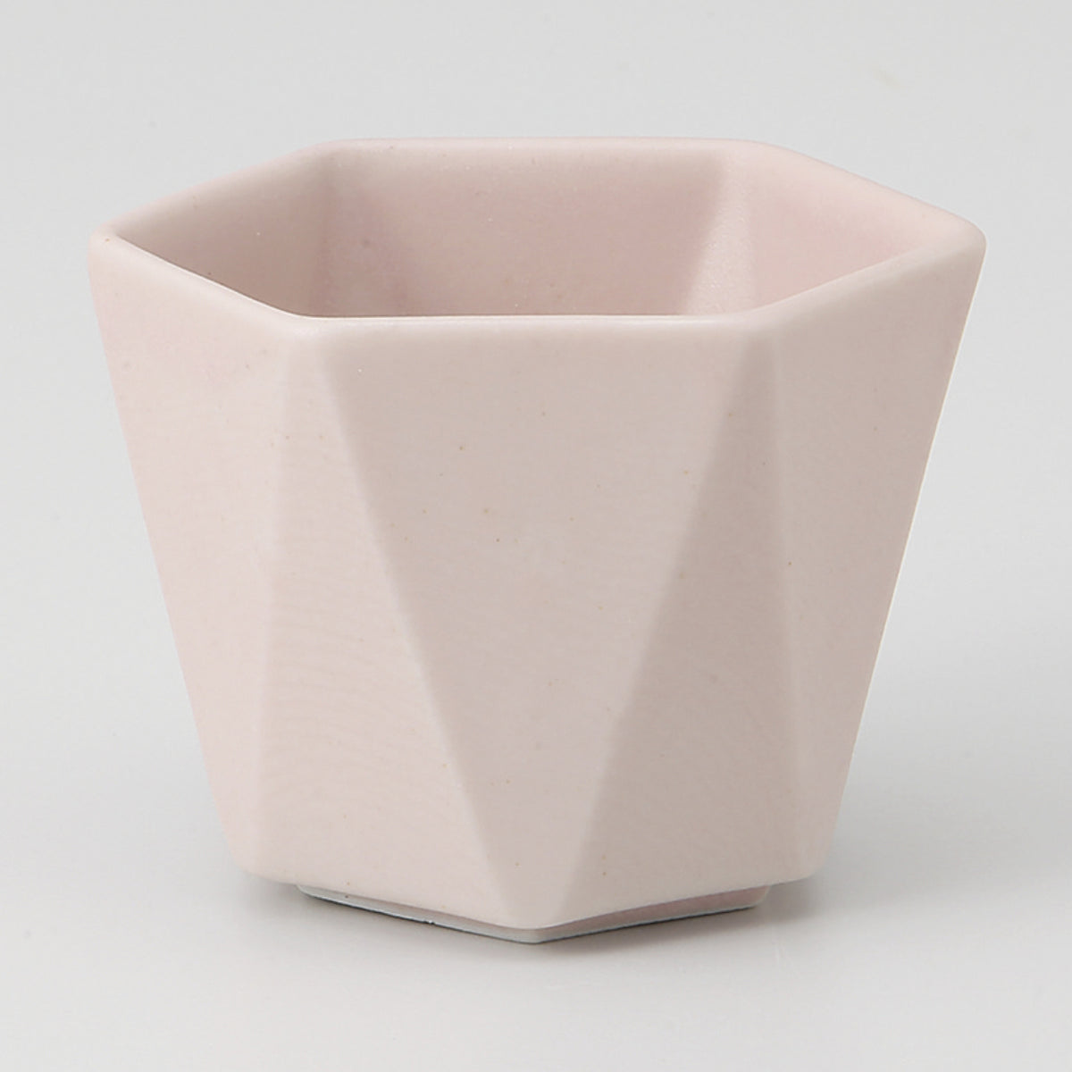 ピンクマット 六角小付 7×6.4×5.5cm