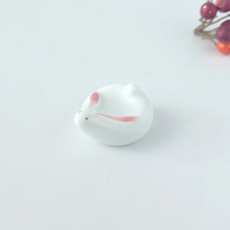 福うさぎ 箸置(ピンク) はしおき 4.3×3.4×2cm