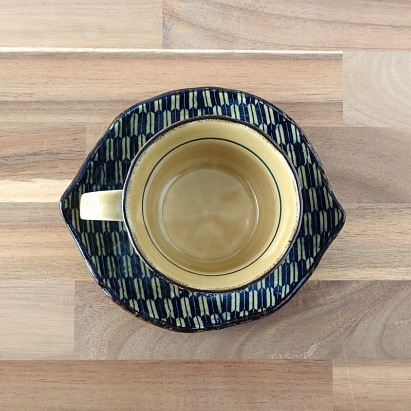 矢がすり コーヒー C/S コーヒー ティー カップ ソーサー 碗皿
